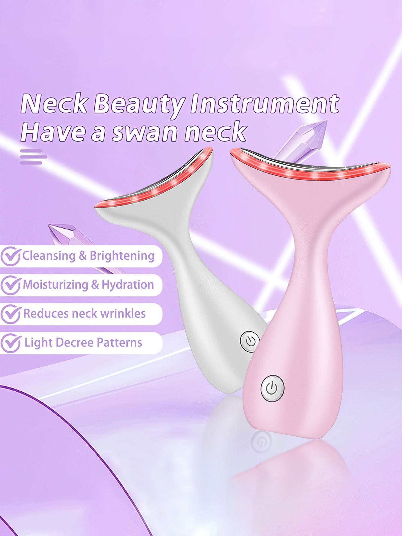 Photon Neck & Face Skin Care Device - 4-in-1 LED Light Therapy for Firming & Smoothing