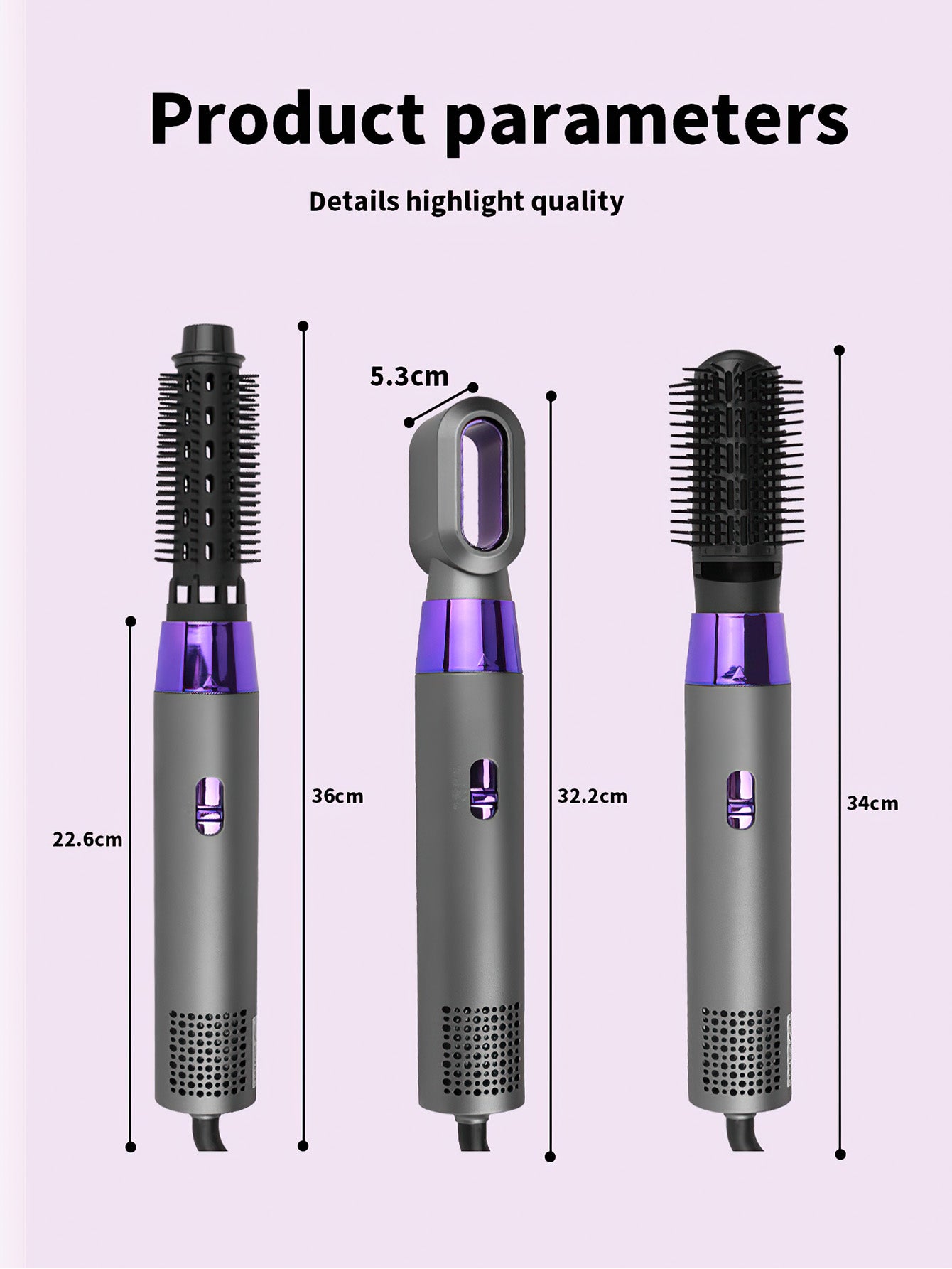 Dual purpose curling and straightening, three in one hot air comb with automatic curling iron