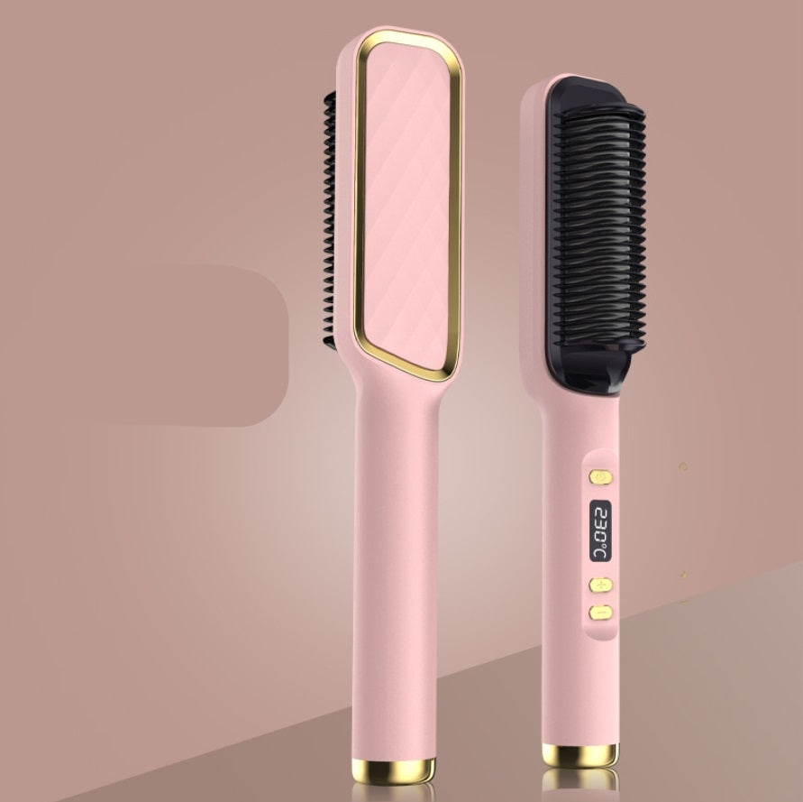 LCD display screen dual use negative ion clamp for straight hair and curly hair