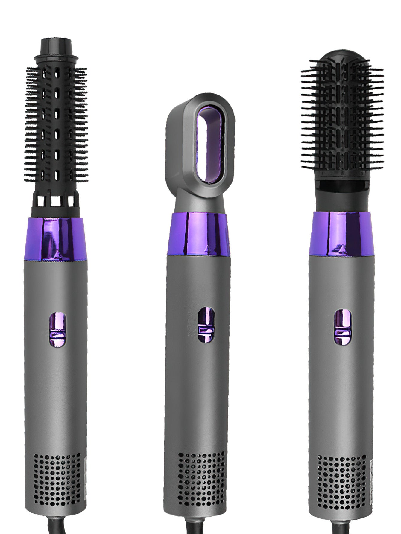 Dual purpose curling and straightening, three in one hot air comb with automatic curling iron