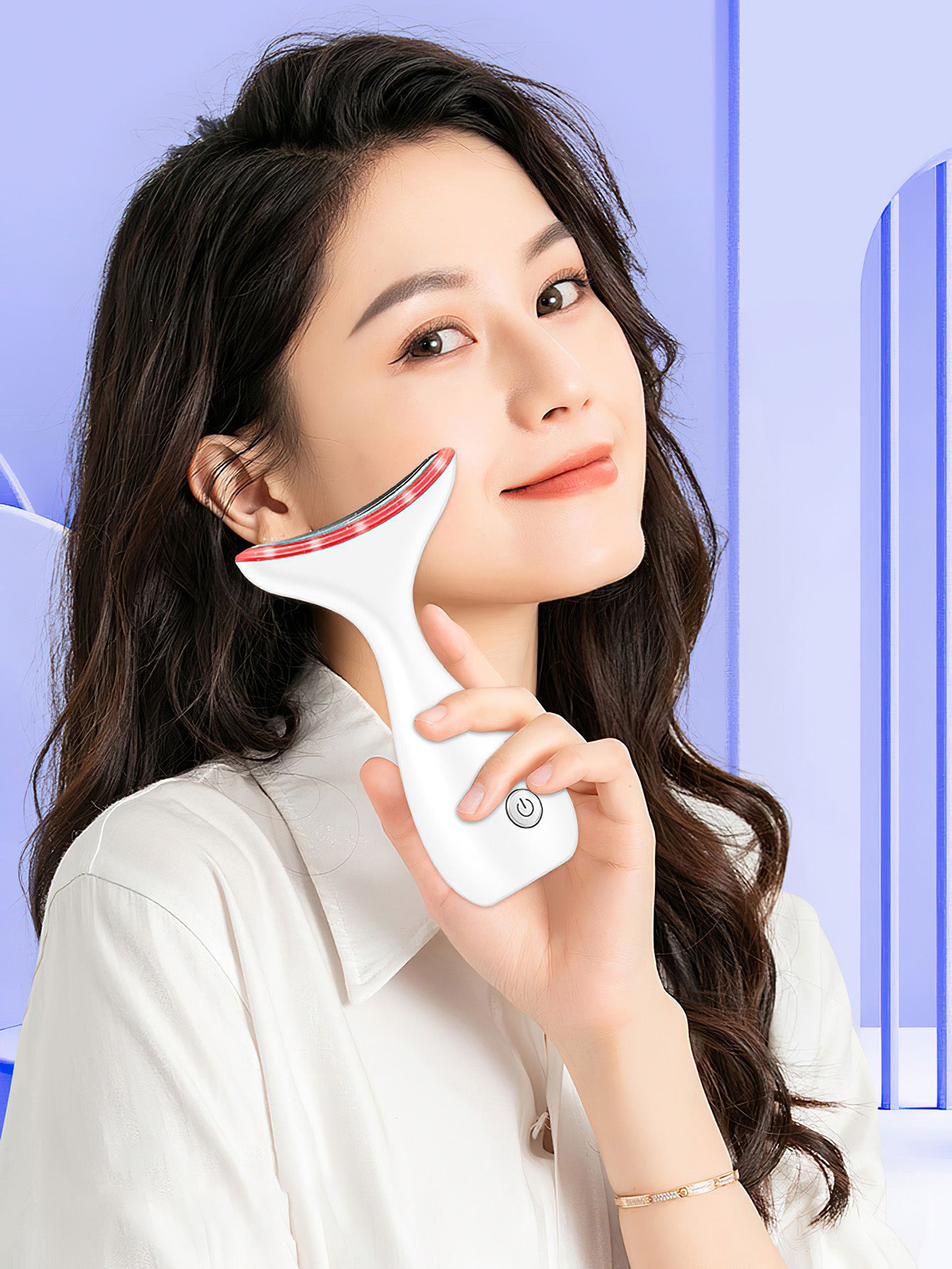 Photon Neck & Face Skin Care Device - 4-in-1 LED Light Therapy for Firming & Smoothing