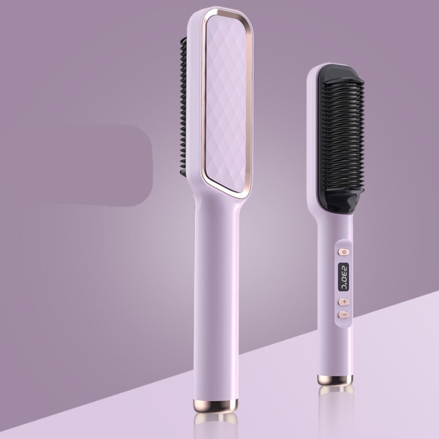 LCD display screen dual use negative ion clamp for straight hair and curly hair