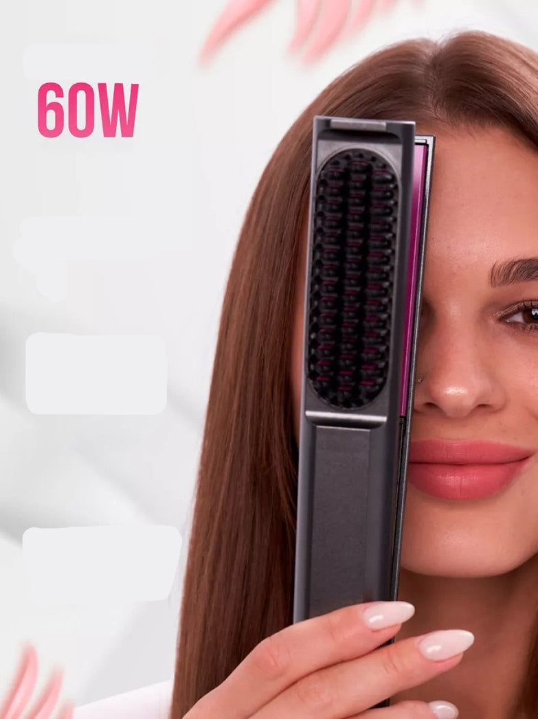 Three in one straight hair wand, multifunctional straight hair curling clip, dry and wet dual-use negative ion straight hair comb