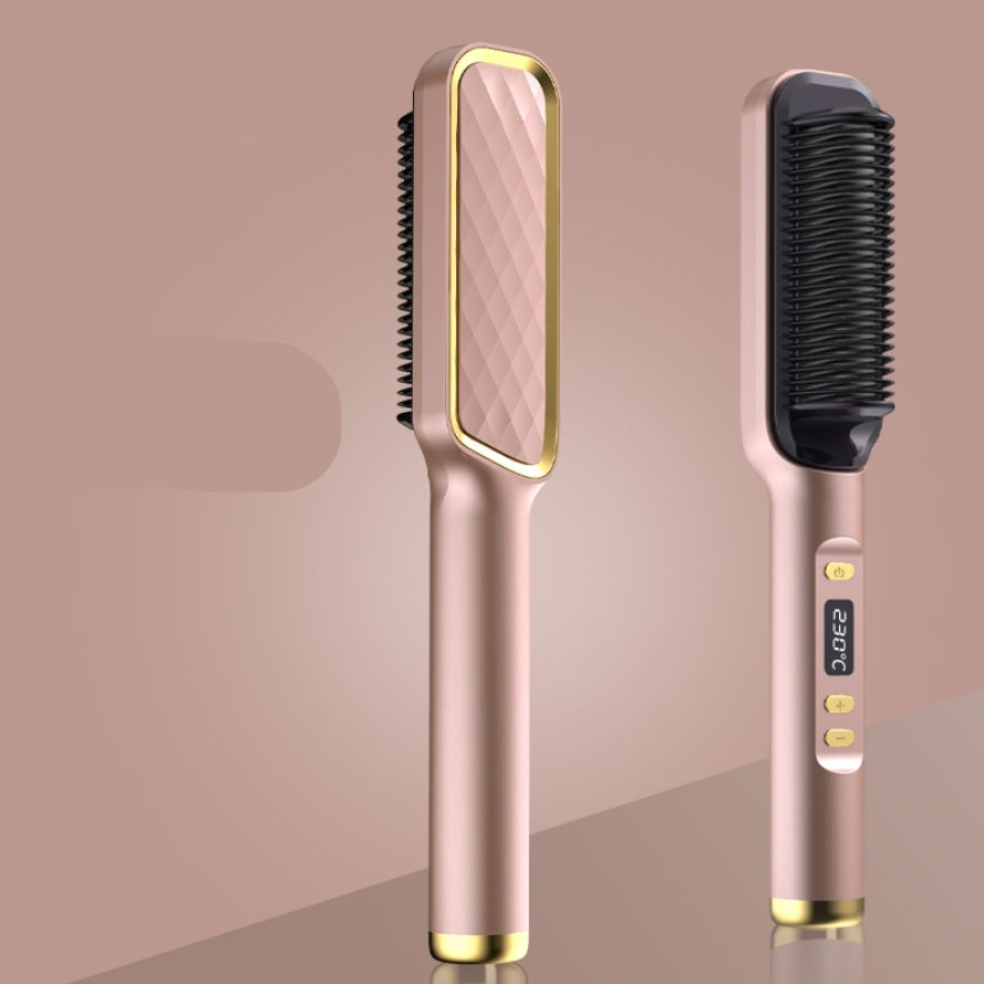 LCD display screen dual use negative ion clamp for straight hair and curly hair